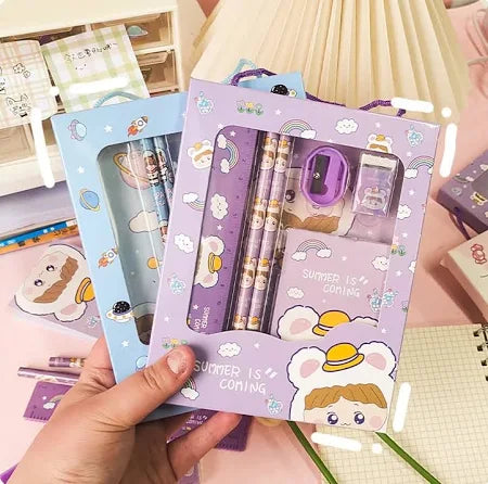 Cute Cartoon 6 Pcs Student Stationery Gift Set June 1st Children's Day Study Gift Prize